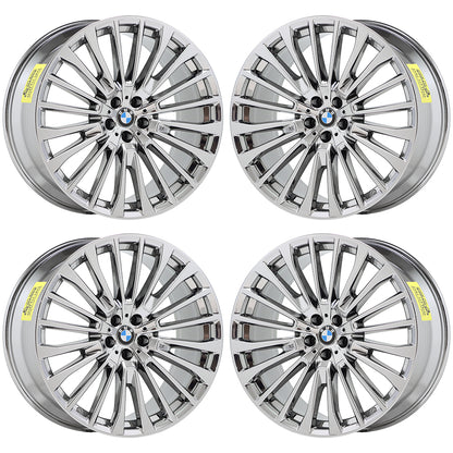 22x9.5 22x10.5 BMW X7 M50i Bright Chrome wheels rims 86537 86542 EXCHANGE