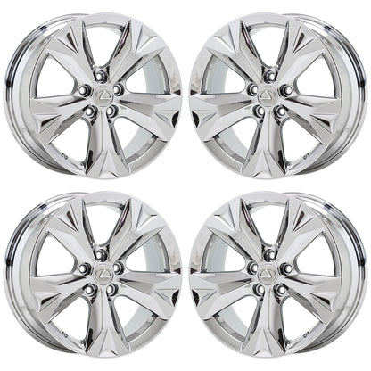 18" Lexus NX300 NX Turbo Bright Chrome wheels rims Factory OEM set 74356