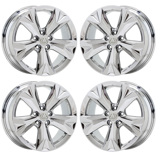 18" Lexus NX300 NX Turbo Bright Chrome wheels rims Factory OEM set 74356