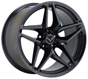 19" 20" Corvette C7 ZR1 Z06 Grand Sport Black Chrome Wheels OEM Set 5926 5930