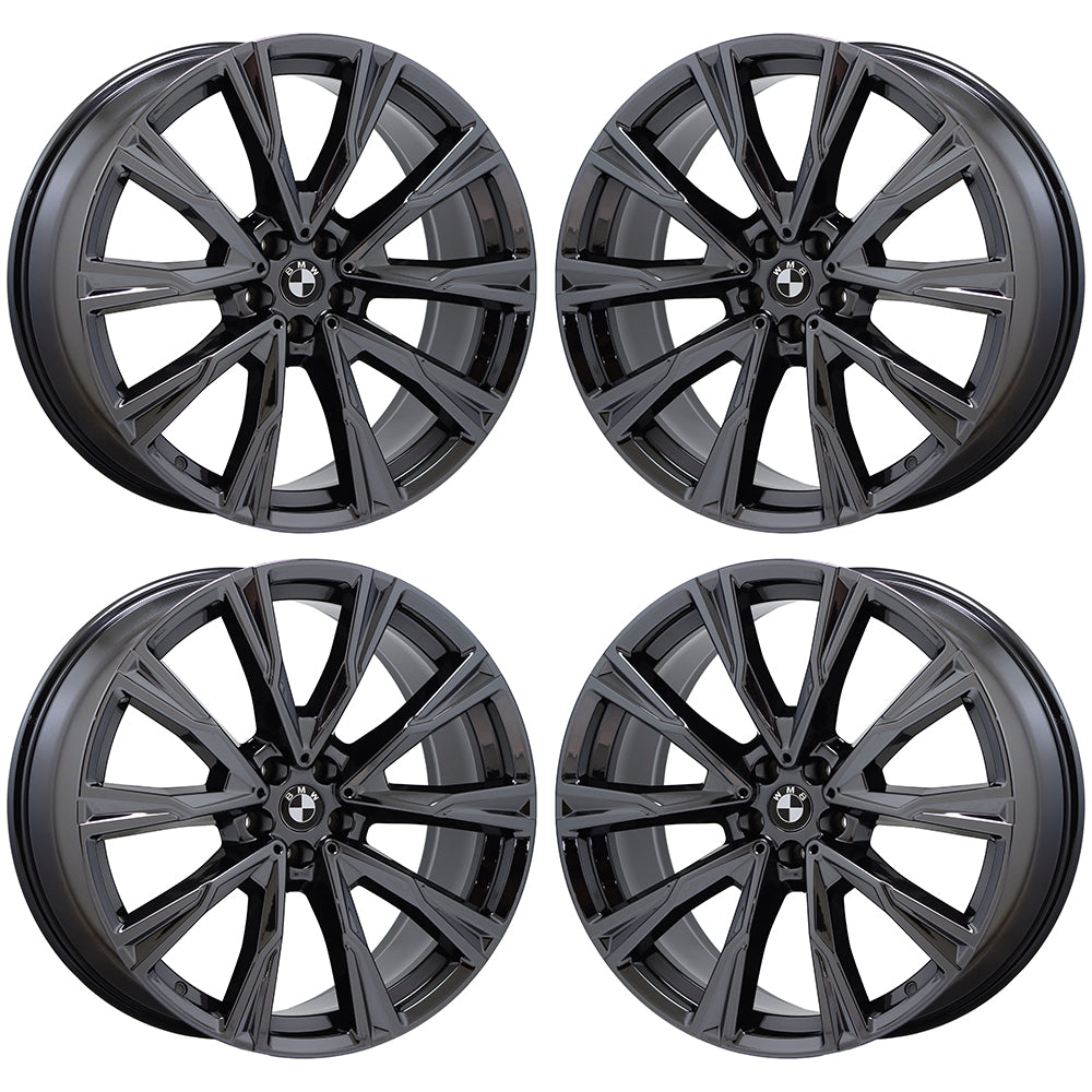 22x9.5 BMW X7 Black Chrome wheels rims Factory OEM 86534 G07 STYLE 758