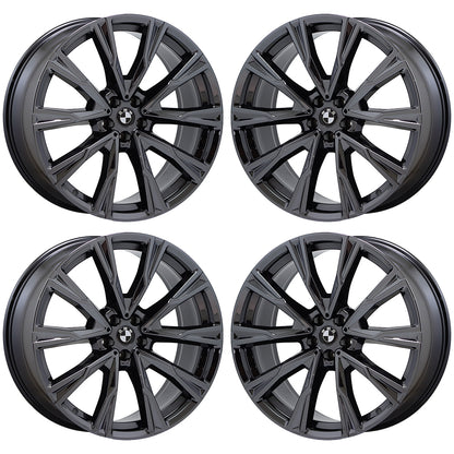 22x9.5 BMW X7 Black Chrome wheels rims Factory OEM 86534 G07 STYLE 758