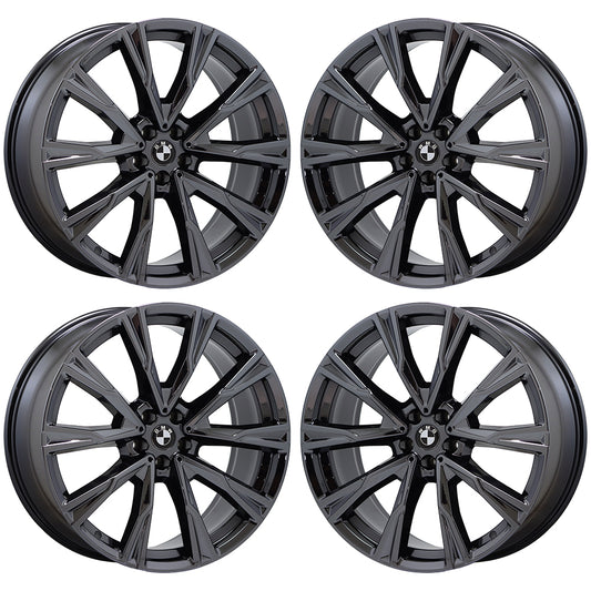 22x9.5 BMW X7 Black Chrome wheels rims Factory OEM 86534 G07 STYLE 758