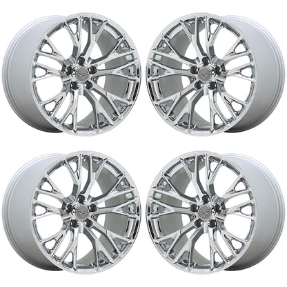 19x10" 20x12" Corvette Z06 C7 Bright Chrome wheels OEM set 5734 5740 EXCHANGE