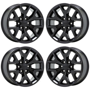 20" GMC Sierra Yukon 1500 Truck Gloss Black wheels rims OEM set 4 5698 EXCHANGE
