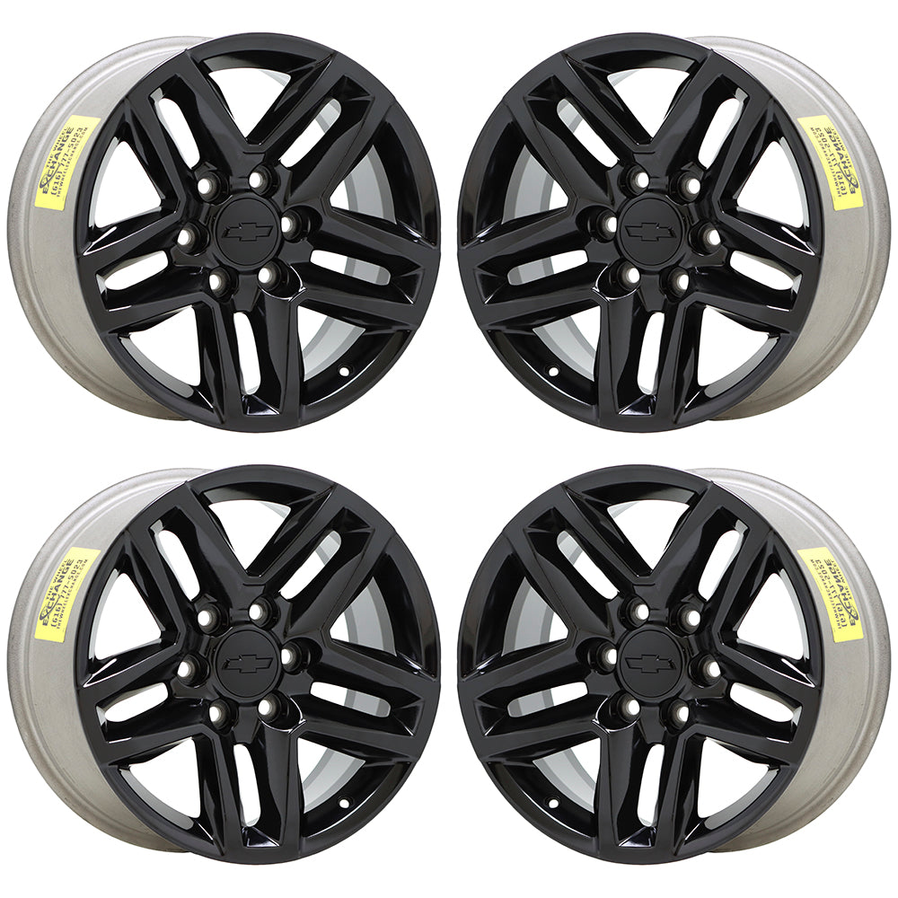 18" Chevrolet Silverado Tahoe GMC Sierra Black wheels rims Factory OEM set 5911