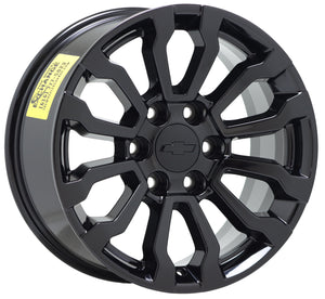 18" GMC Sierra 1500 Yukon Silverado Tahoe Black wheels rims Factory OEM Set 5909
