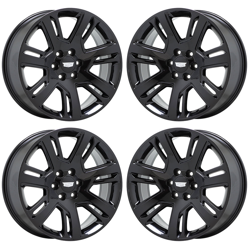 22" Cadillac Escalade Gloss Black wheels rims Factory OEM GM set 4738