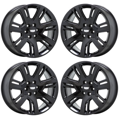 22" Cadillac Escalade Gloss Black wheels rims Factory OEM GM set 4738