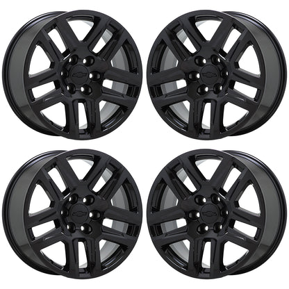 20" Chevrolet Silverado 1500 Truck Gloss Black wheels rims Factory OEM set 5913