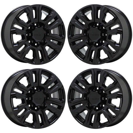 20" GMC Sierra Denali Silverado 2500 3500 Black Wheels Rims Factory OEM Set 5957