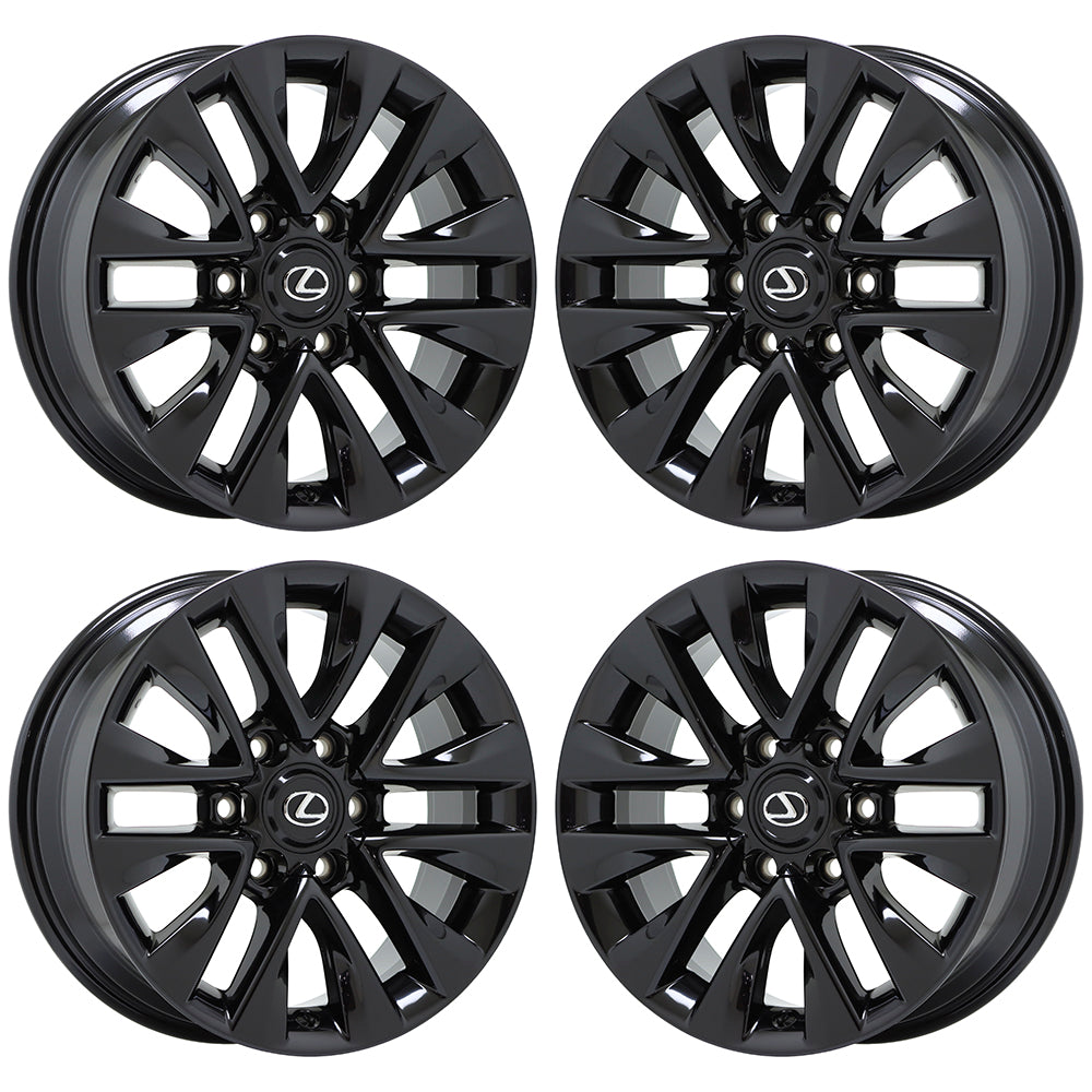 18" Lexus GX460 Gloss Black Wheels Rims Factory OEM Set 74297 EXCHANGE