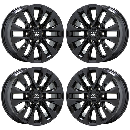 18" Lexus GX460 Gloss Black Wheels Rims Factory OEM Set 74297 EXCHANGE