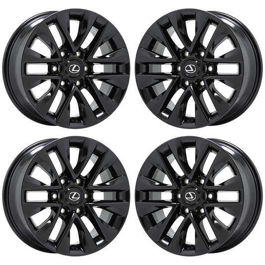 18" Lexus GX460 Gloss Black Wheels Rims Factory OEM Set 74297 EXCHANGE