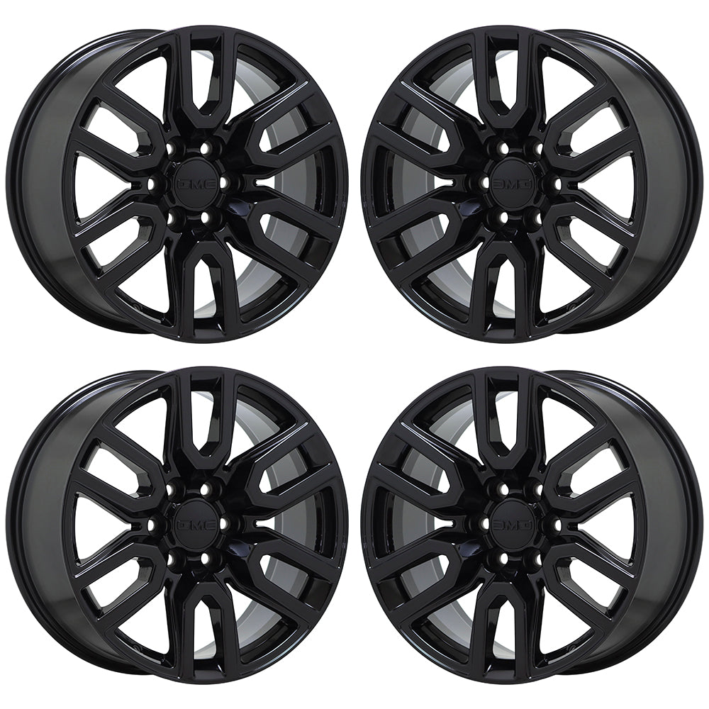 20" GMC Sierra Yukon 1500 Truck Gloss Black wheels rims Factory OEM GM set 5914