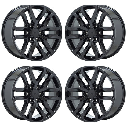 20" GMC Sierra Yukon 1500 Gloss Black wheels rims OEM GM set 5924 EXCHANGE