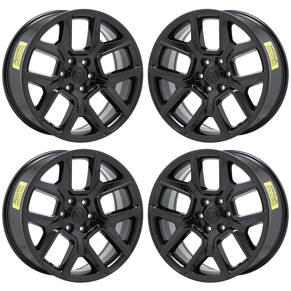 22" Dodge Ram 1500 Gloss Black wheels rims Factory OEM 2019-2023 set 4 2684