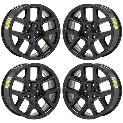 22" Dodge Ram 1500 Gloss Black wheels rims Factory OEM 2019-2023 set 4 2684