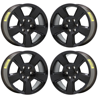 20" Chevrolet Silverado GMC Sierra 1500 Black wheels rims Factory OEM set 5652