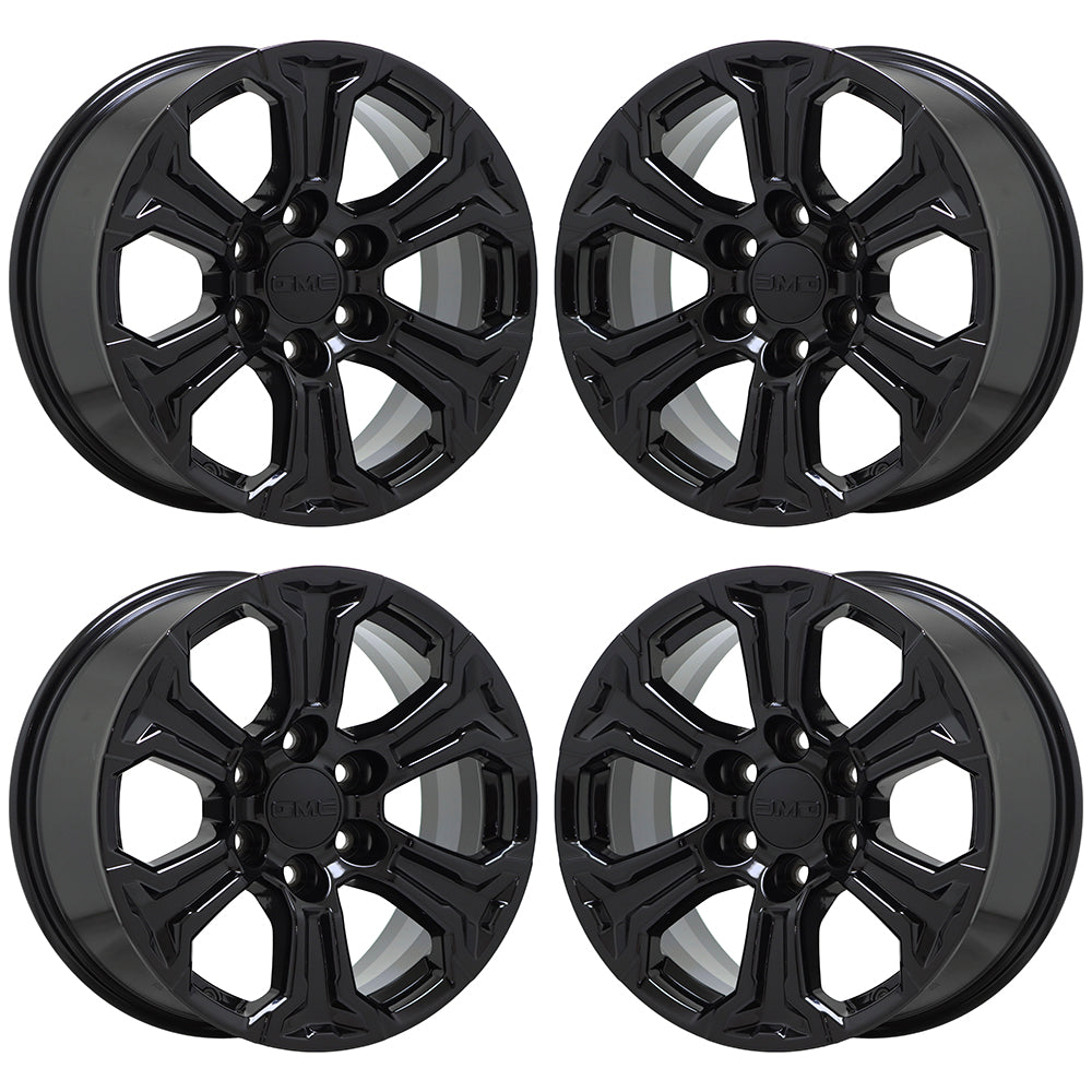 18" GMC Sierra Yukon 1500 Truck Black wheels rim Factory OEM set 5910 EXCHANGE