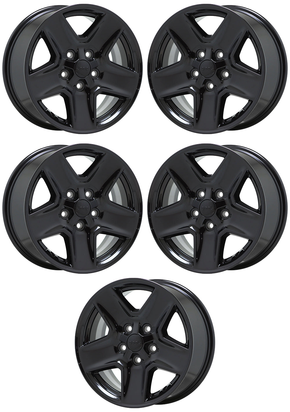 17" Jeep Gladiator Gloss Black wheels rims Factory OEM 9235 set 5 EXCHANGE