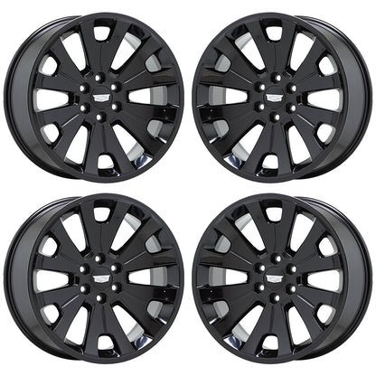 22" Cadillac Escalade Gloss Black wheels rims Factory OEM GM set 5663