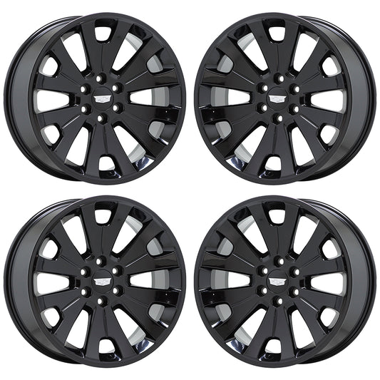 22" Cadillac Escalade Gloss Black wheels rims Factory OEM GM set 5663