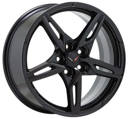 19x8.5" Corvette C8 Gloss Black wheel rim Factory OEM 14007 single EXCHANGE