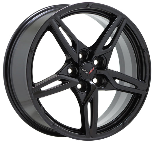 19x8.5" Corvette C8 Gloss Black wheel rim Factory OEM 14007 single EXCHANGE