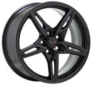 EXCHANGE 19x8.5 20x11 Corvette C8 Black wheels rims Factory OEM 14007 14008 set