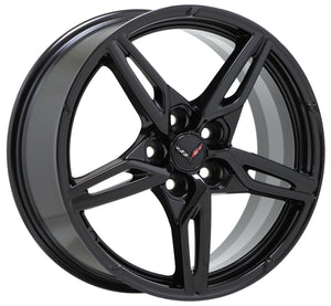 19x8.5" Corvette C8 Black wheel rim Factory OEM 14007 single