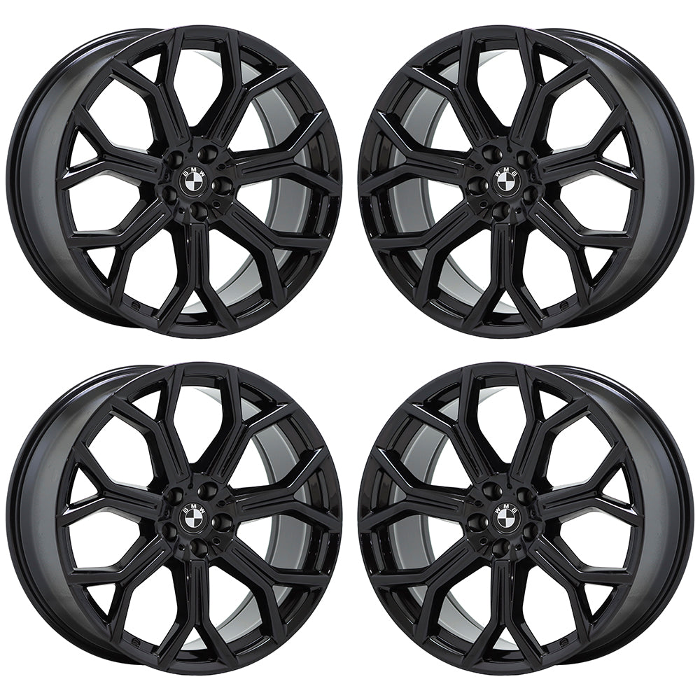 EXCHANGE 21x9.5 BMW X5 X7 Gloss Black wheels rims Factory OEM set 4 86533