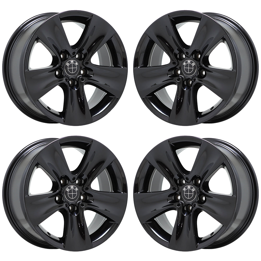 17" BMW 528 535 540 640 650 Gloss Black wheels rims Factory OEM set 4 71402