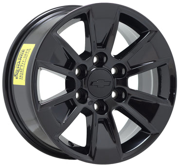 17" Chevrolet Silverado 1500 Truck Gloss Black wheels rims Factory OEM set 5908