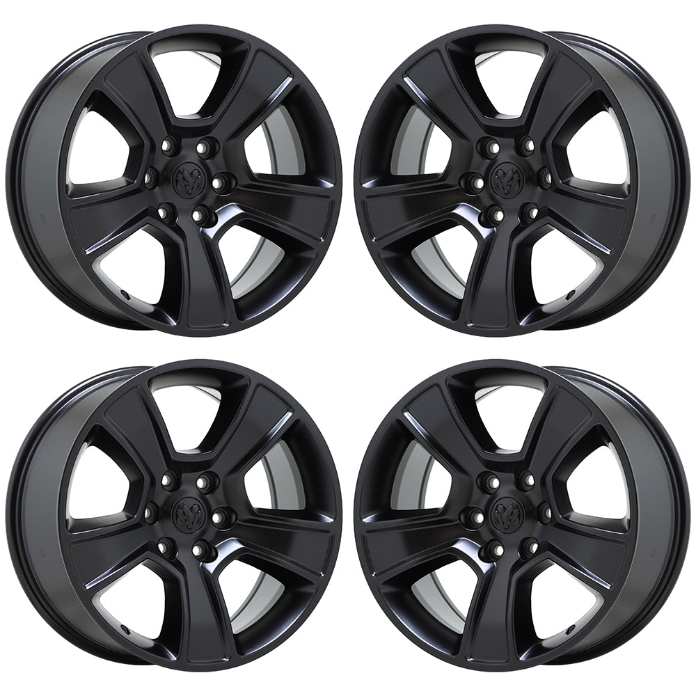 20" Ram 1500 Truck Satin Black wheels rims Factory OEM set 2676 EXCHANGE