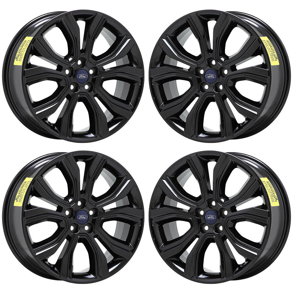 19" Ford Edge Gloss Black wheels rims Factory OEM 2019-2024 set 10195