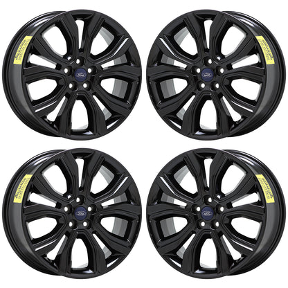 19" Ford Edge Gloss Black wheels rims Factory OEM 2019-2024 set 10195