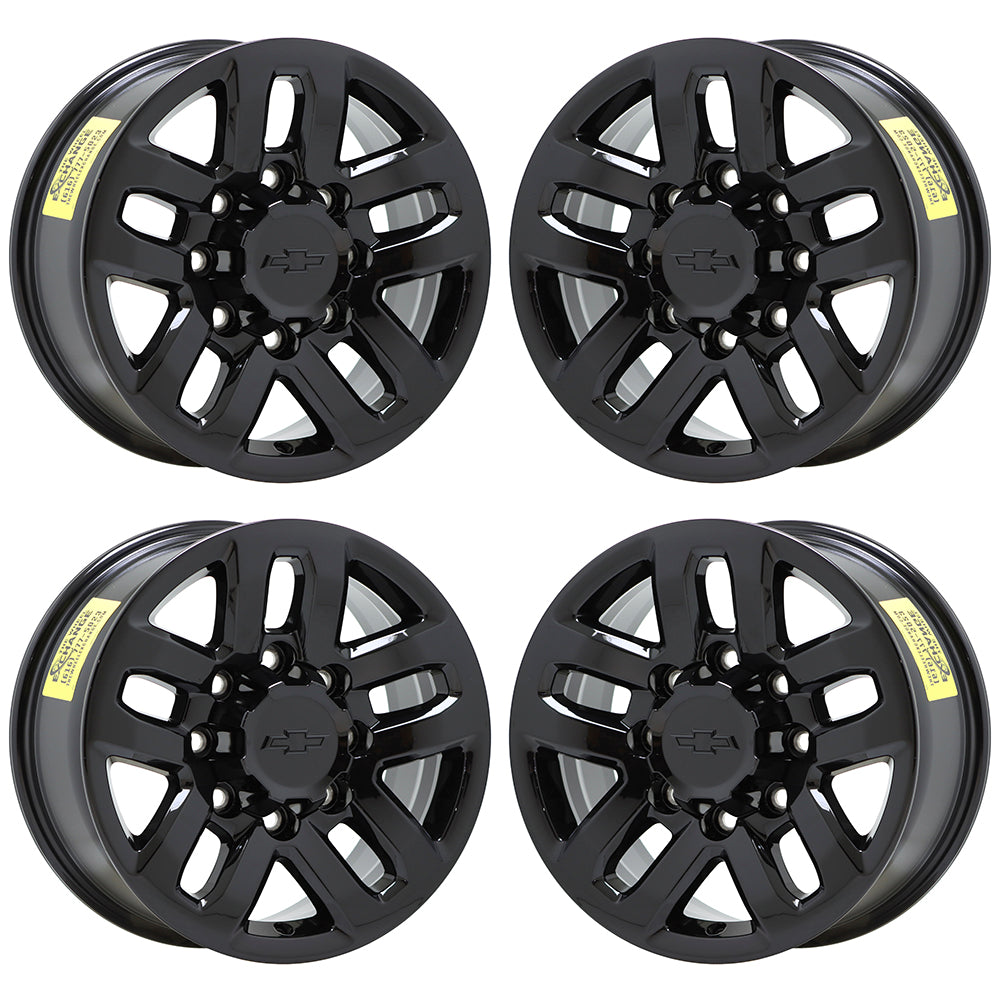18" Chevrolet Silverado 2500 3500 Gloss Black wheels rims OEM set 5709 EXCHANGE