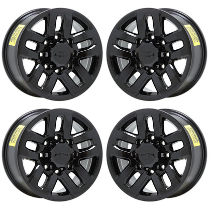 18" Chevrolet Silverado 2500 3500 Gloss Black wheels rims OEM set 5709 EXCHANGE