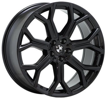 21x9.5" BMW X5 X7 Gloss Black wheels rims Factory OEM set 86533