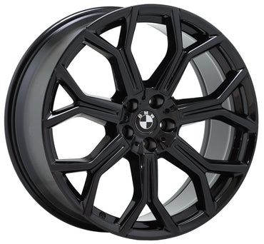 21x9.5" BMW X5 X7 Gloss Black wheels rims Factory OEM set 86533