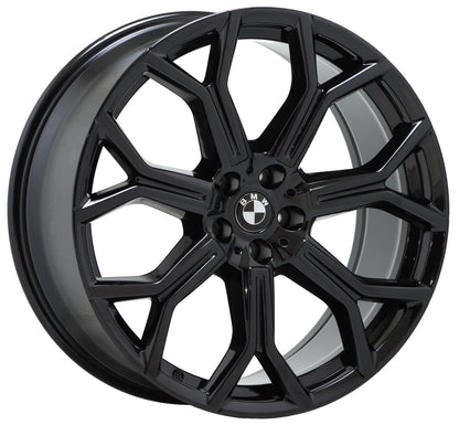 21x9.5" BMW X5 X7 Gloss Black wheels rims Factory OEM set 86533