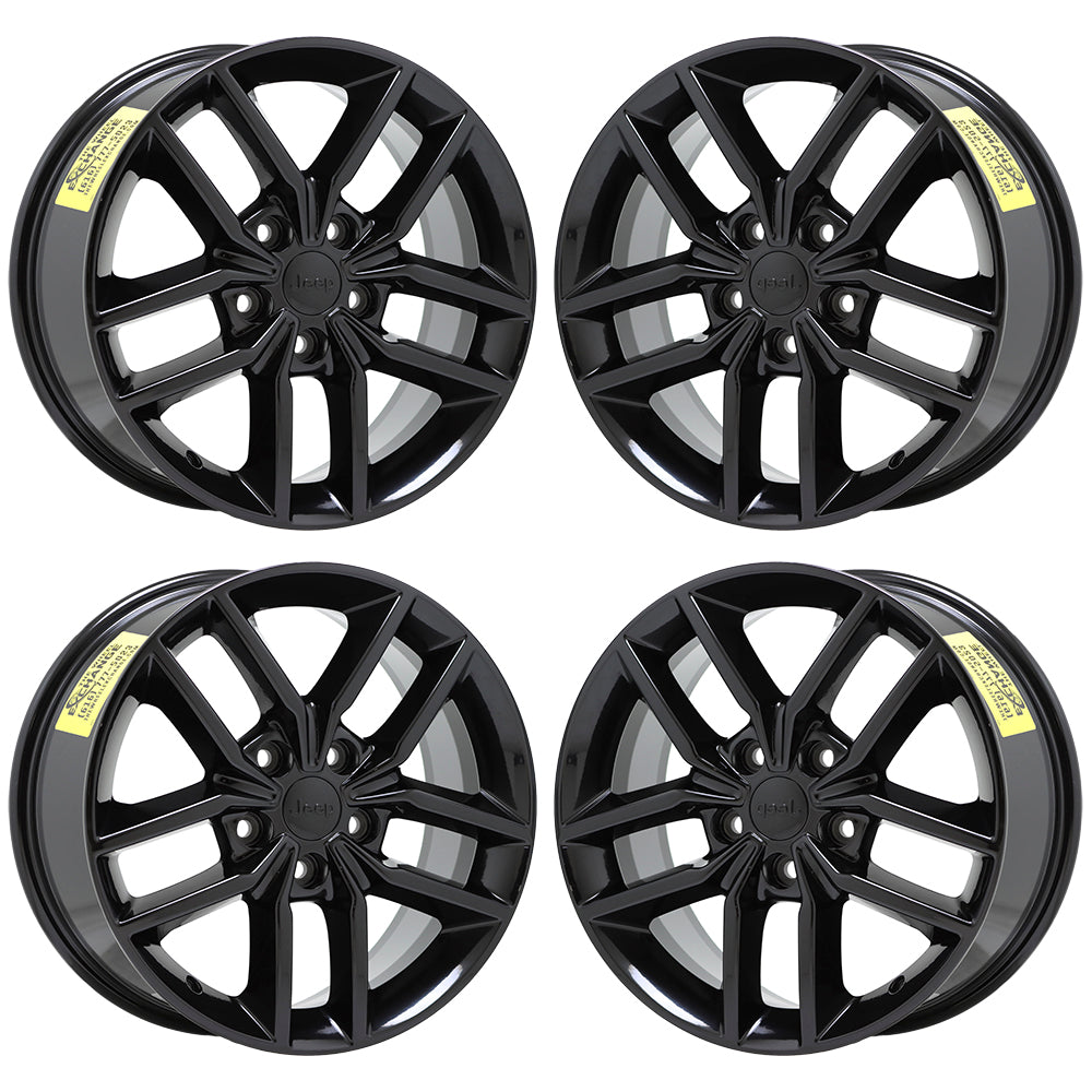 18" Jeep Grand Cherokee Gloss Black wheels rims Factory OEM set 9156 9164