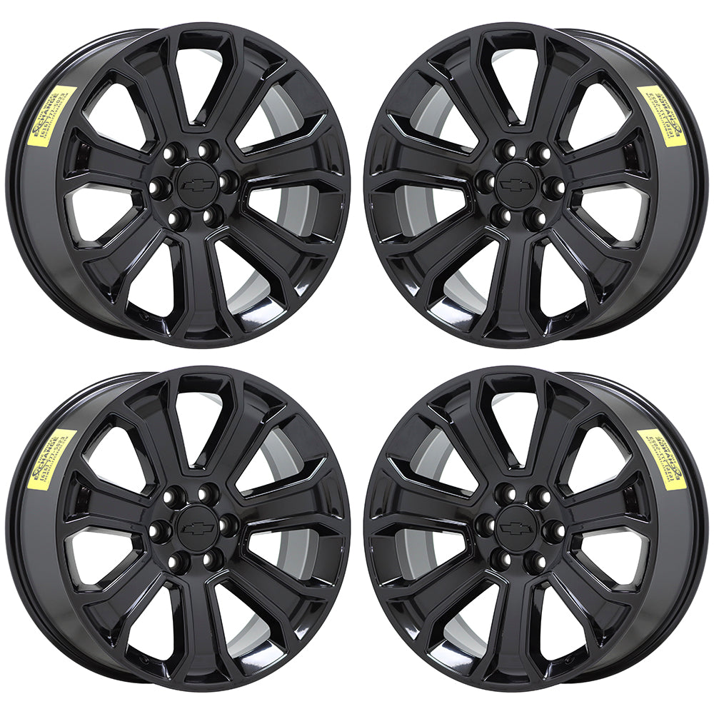 22" Sierra SIlverado 1500 Truck Gloss Black wheels rims OEM CK163 5665 EXCHANGE