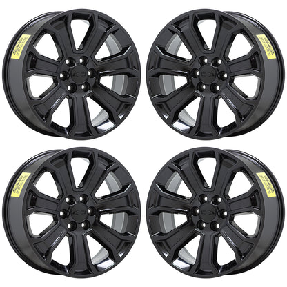 22" Sierra SIlverado 1500 Truck Gloss Black wheels rims OEM CK163 5665 EXCHANGE