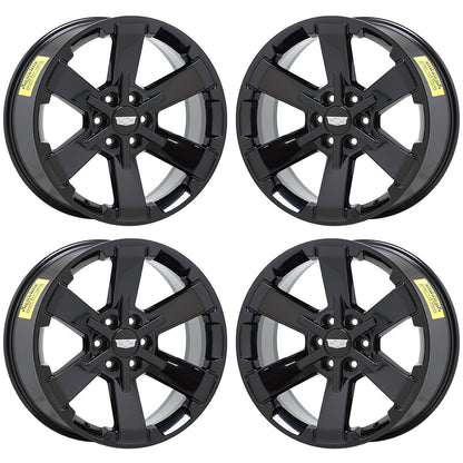 22" Escalade Silverado SIerra Gloss Black wheels rims Factory OEM CK162 set 5662