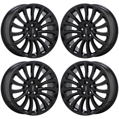 20" Lincoln Aviator Gloss Black wheels rims Factory OEM 2020-2024 set 10189