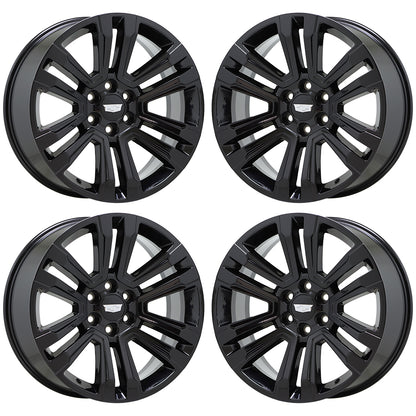 22" GMC Sierra Yukon 1500 Escalade Gloss Black wheels rims Factory OEM set 5822