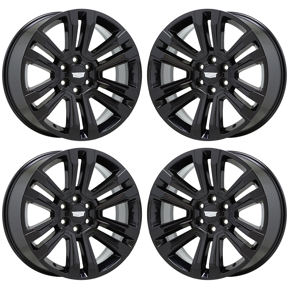 22" GMC Sierra Yukon 1500 Escalade Gloss Black wheels rims Factory OEM set 5822