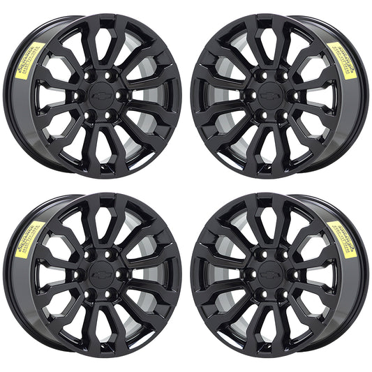 18" GMC Sierra 1500 Yukon Silverado Tahoe Black wheels rims Factory OEM set 5909